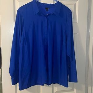 Satin Button-Up Long Sleeve Shirt